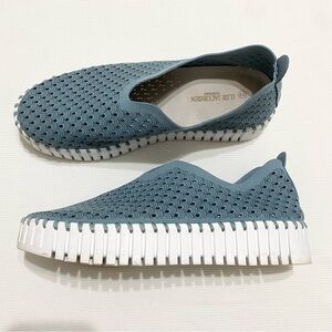 Ilse Jacobsen Blue Slip-On Woven Detail Sneakers